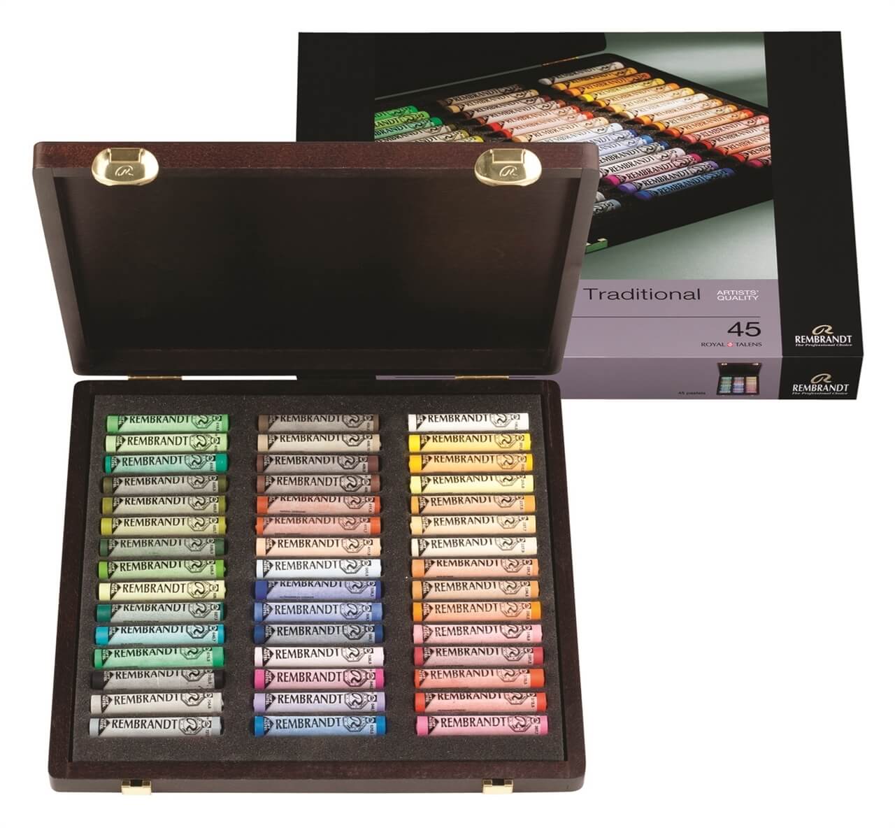 Rembrandt Soft Pastel Wood Box 45pce Landscape