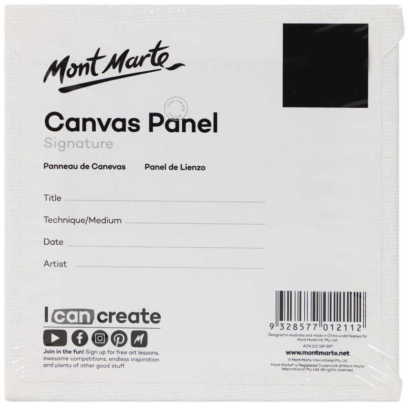 Mont Marte Canvas Panel  20.4X20.4cm 2pk