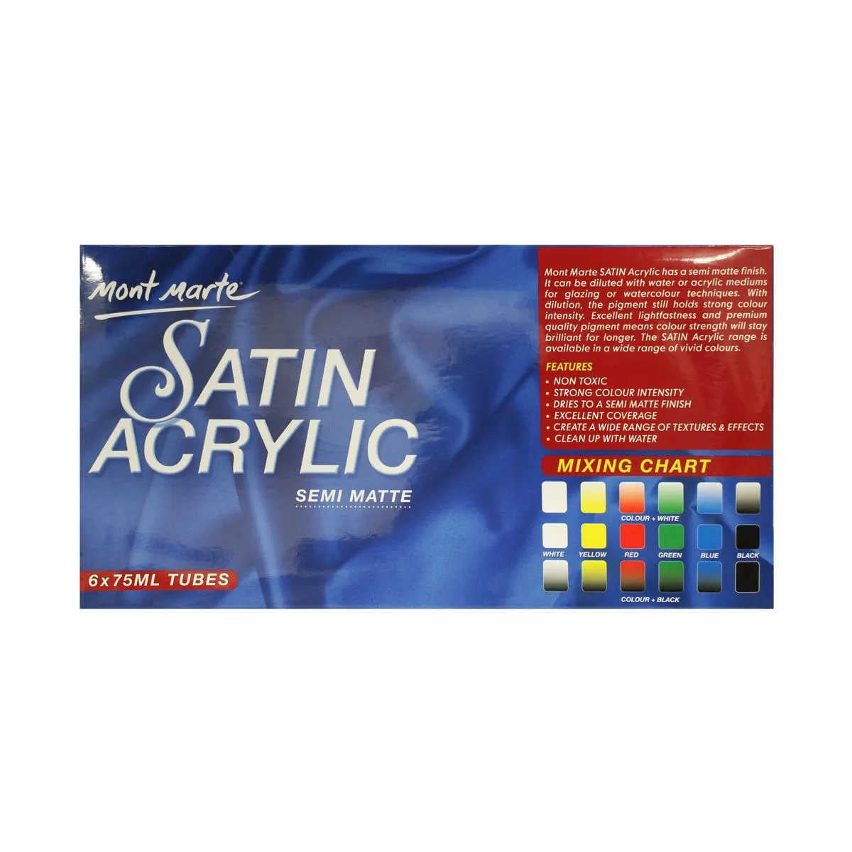 Mont Marte Satin Acrylic Primary Set