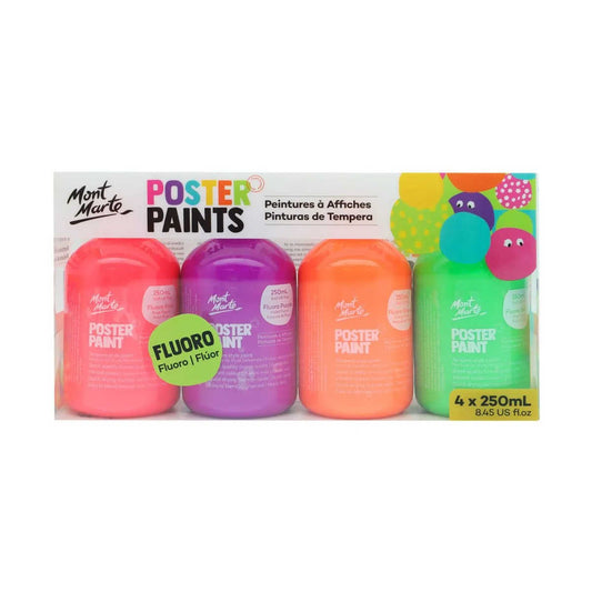 Mont Marte Poster Paint Set 4pk - Fluro