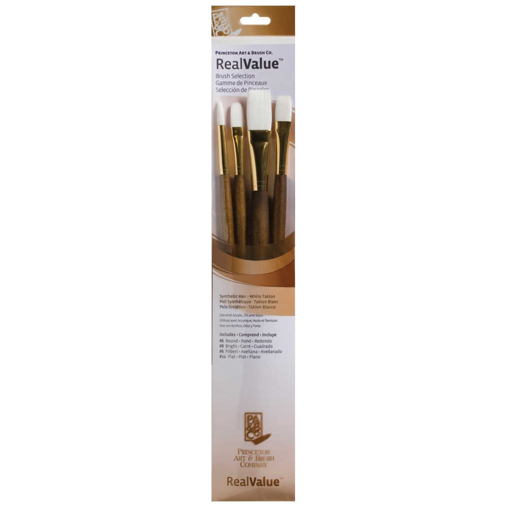 Princeton Real Value Brush Set Brown 4pk