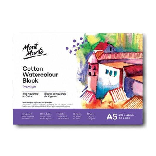 Mont Marte Cotton Watercolour Paper Block 300gsm