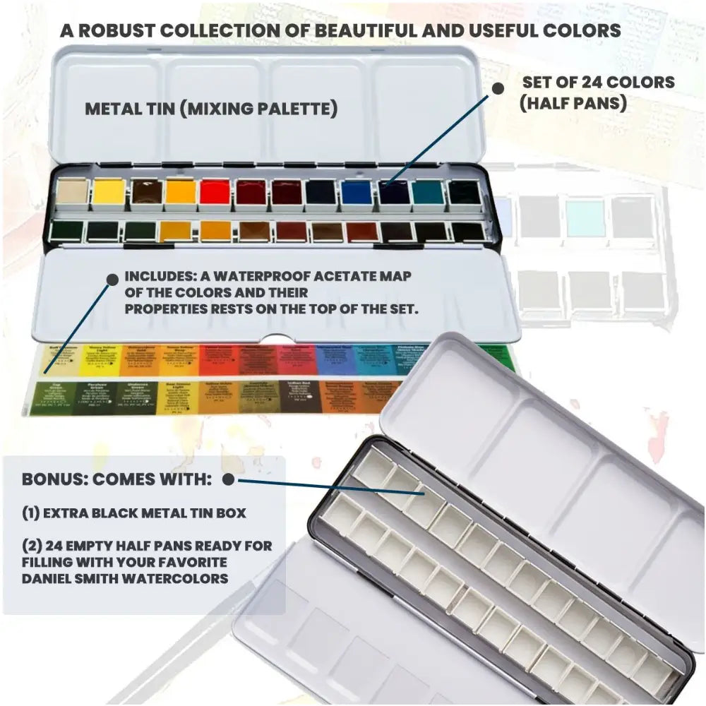 Daniel Smith Half Pan 24 Tin- Master Box Set