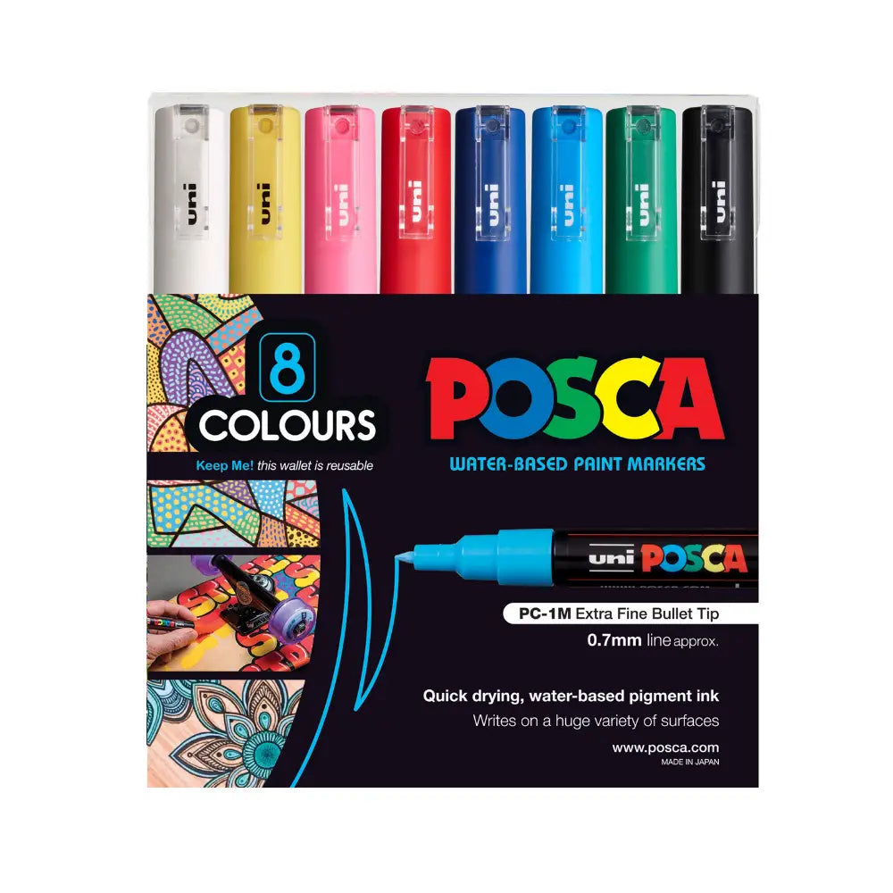 Uni Posca Paint Pen PC-1M - 8pk Bold