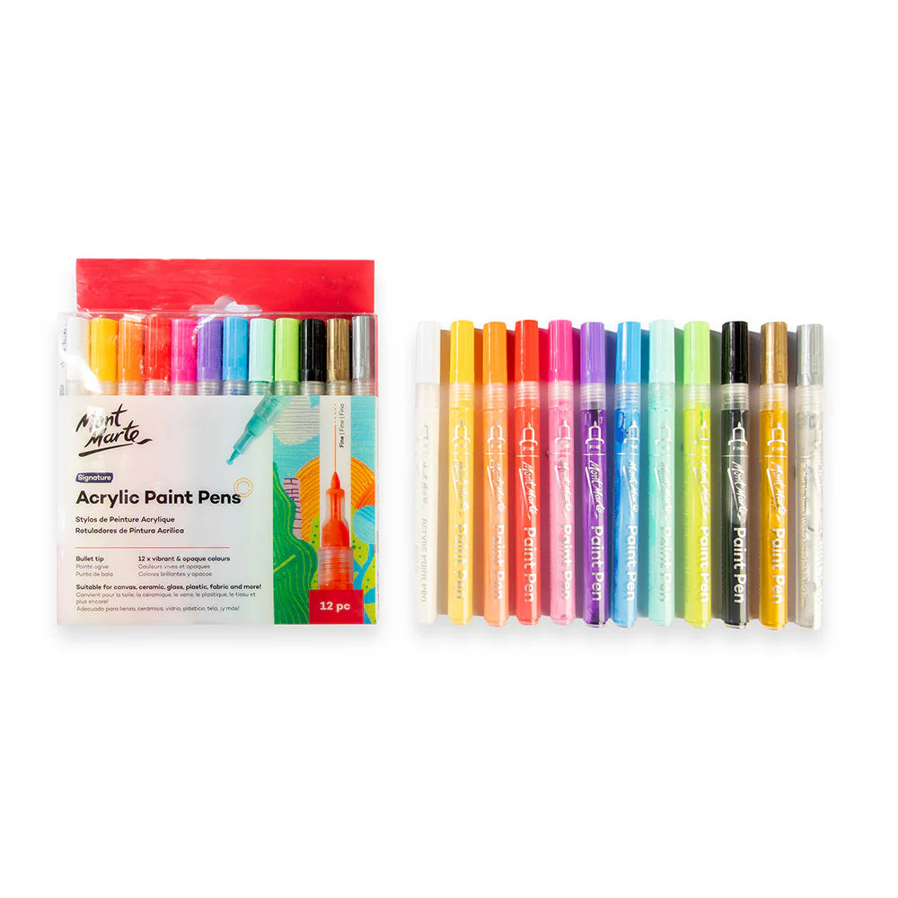 Mont Marte Acrylic Paint Pen Set 12pk Fine