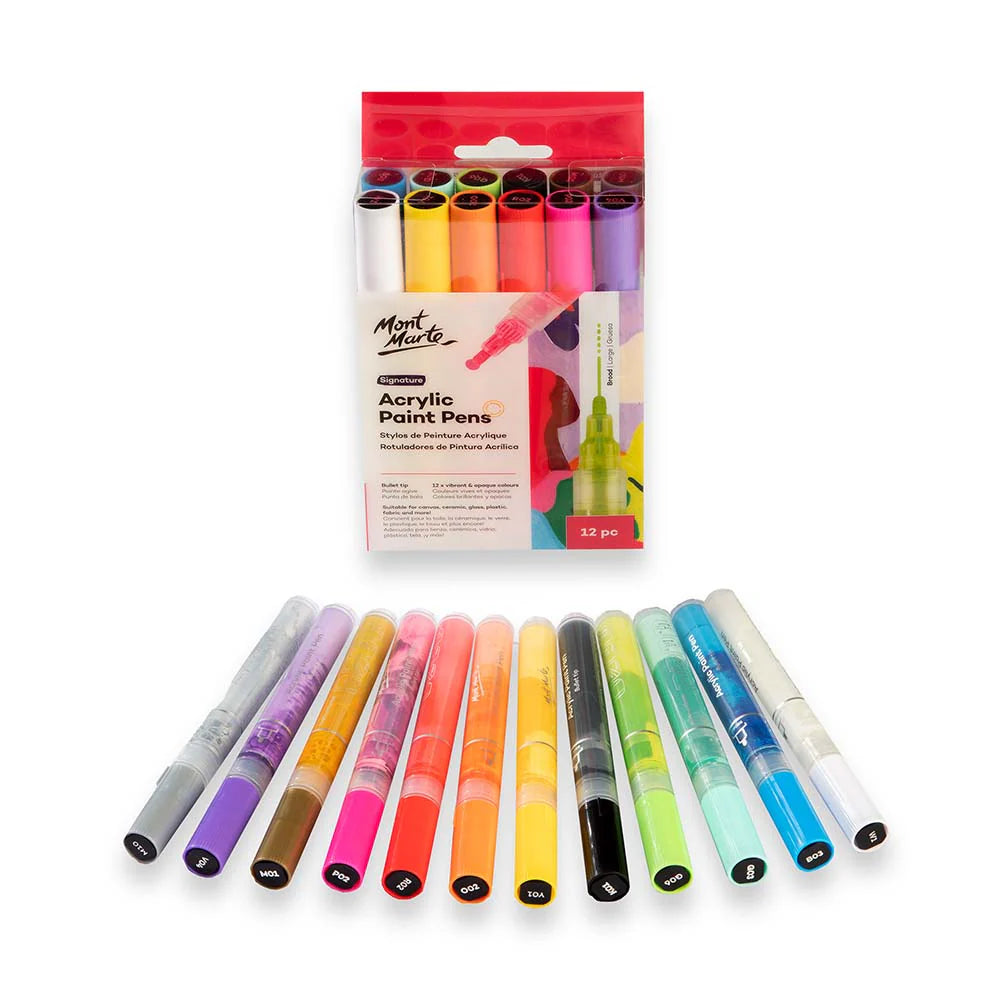 Mont Marte Acrylic Paint Pen Set 12pk Broad