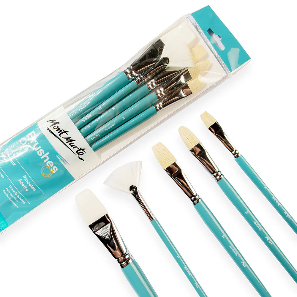Mont Marte Gallery Brush Set Oil 5pk
