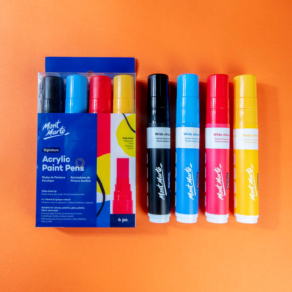 Mont Marte Acrylic Paint Pen Set 4pk Wide