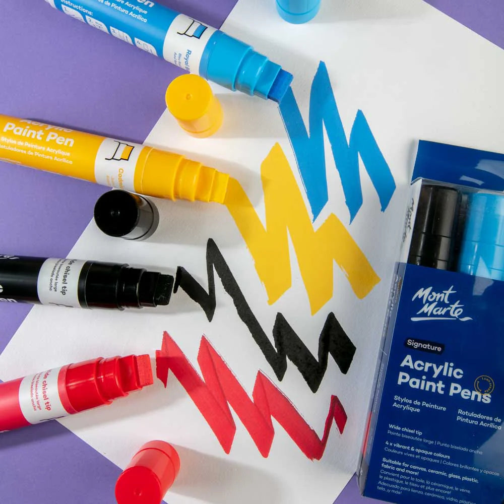 Mont Marte Acrylic Paint Pen Set 4pk Wide