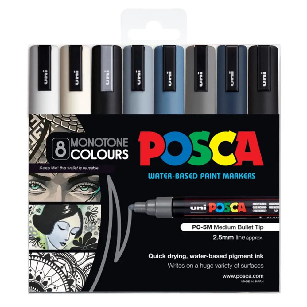 Uni POSCA Markers Set 1M/3M/5M Graffiti Paint Pen Art Markers POP Fabric Pen Broad Coloring Markers I.401366355