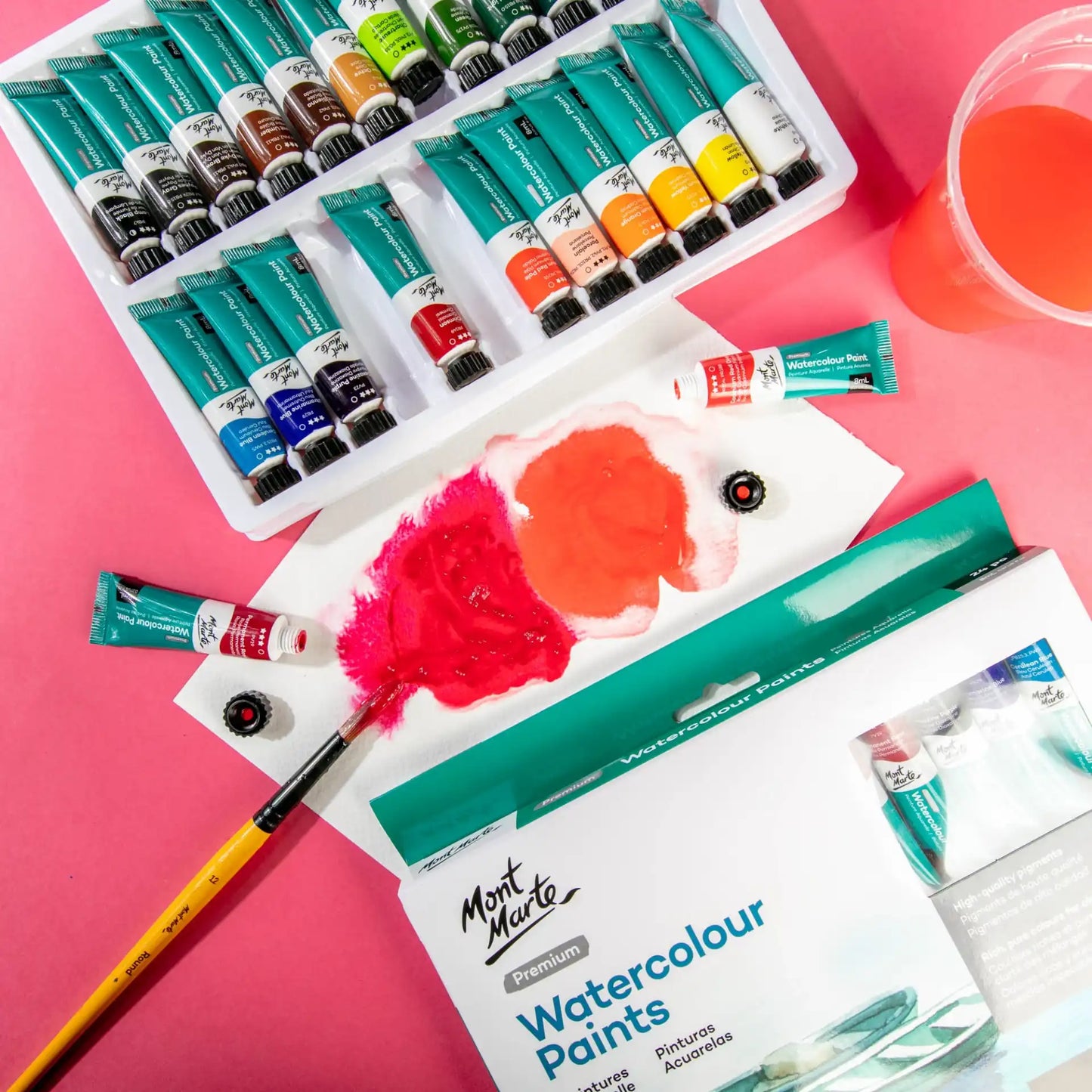 Mont Marte Premium Watercolour Paint Tubes 24pk