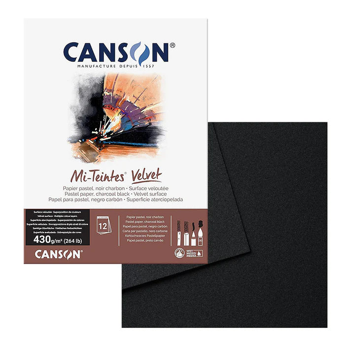 Canson Mi-Teintes Velvet Pad - Black