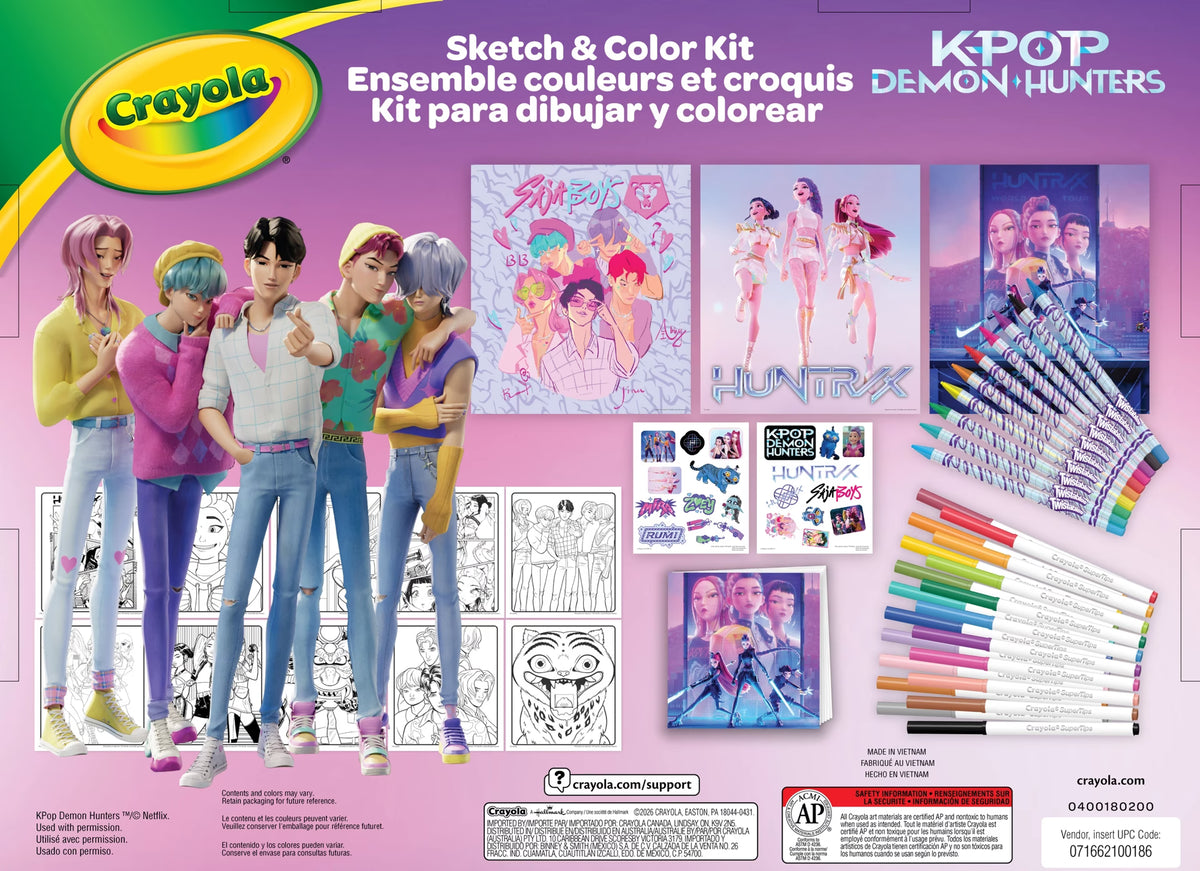 Crayola Sketch & Colour Kit - KPOP Demon Hunters
