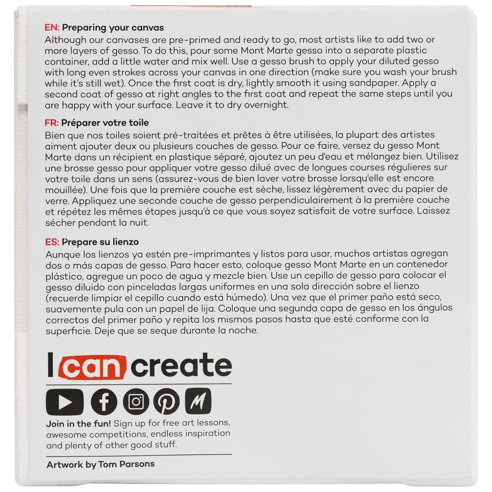 Mont Marte Studio Thin Canvas 10X10cm