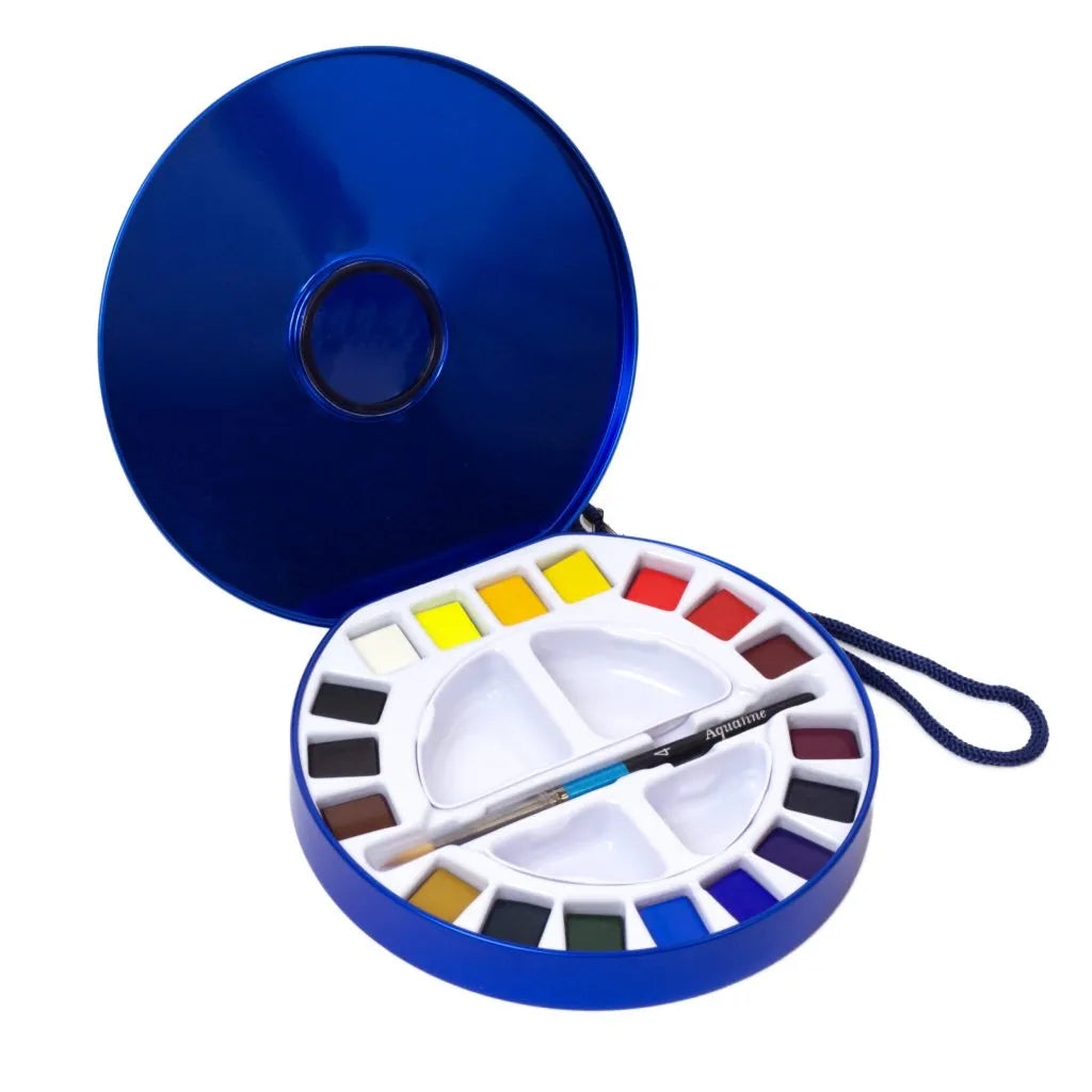 Daler Rowney Aquafine Watercolour 18 Half Pan Travel Tin