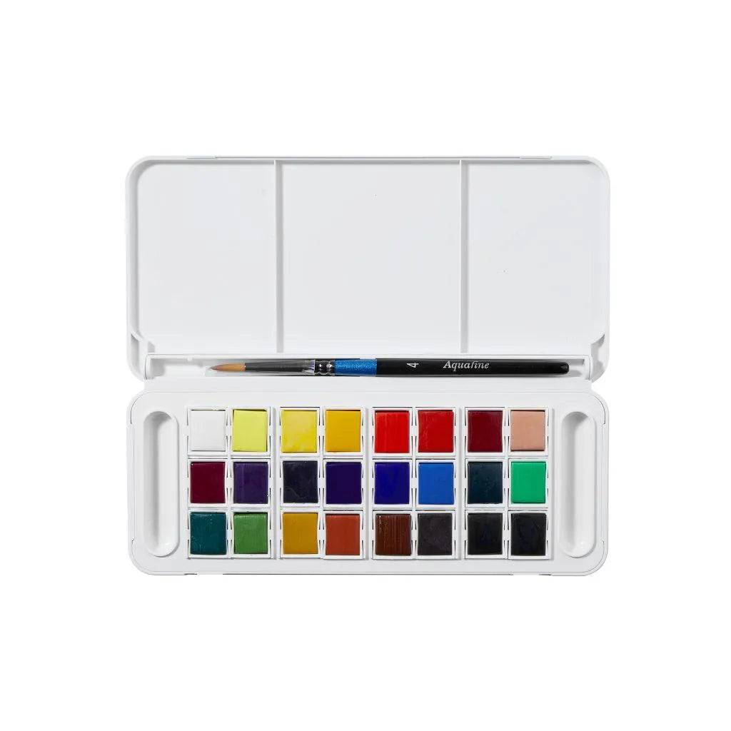 Daler Rowney Aquafine Watercolour 24 Half Pan Set