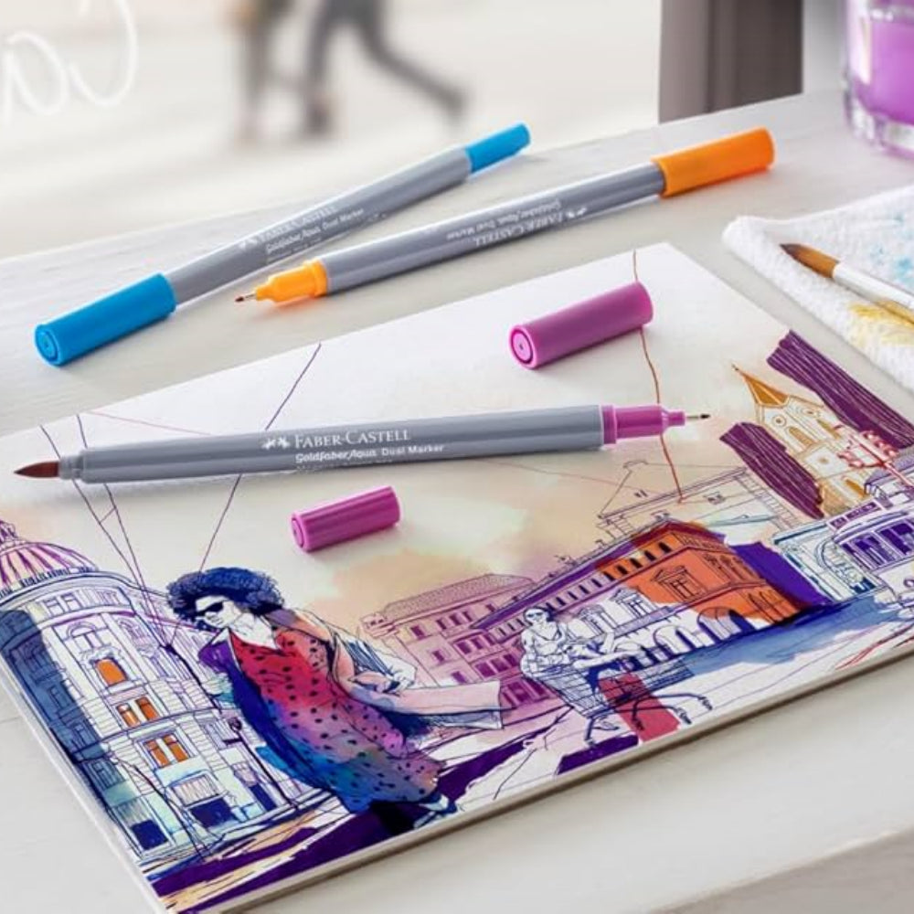 Faber Castell Goldfaber Aqua Dual Marker - Assorted 6pk