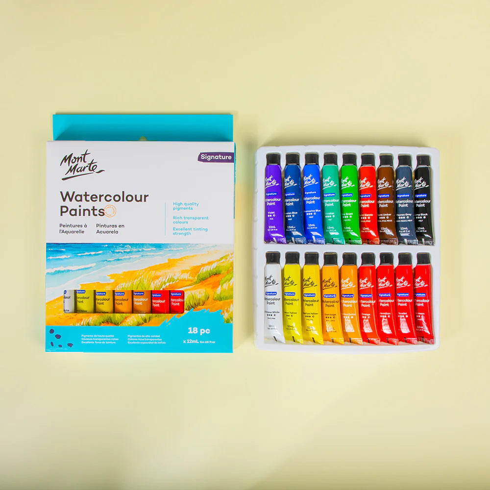 Mont Marte Signature Watercolour Paints 18pce x 12ml