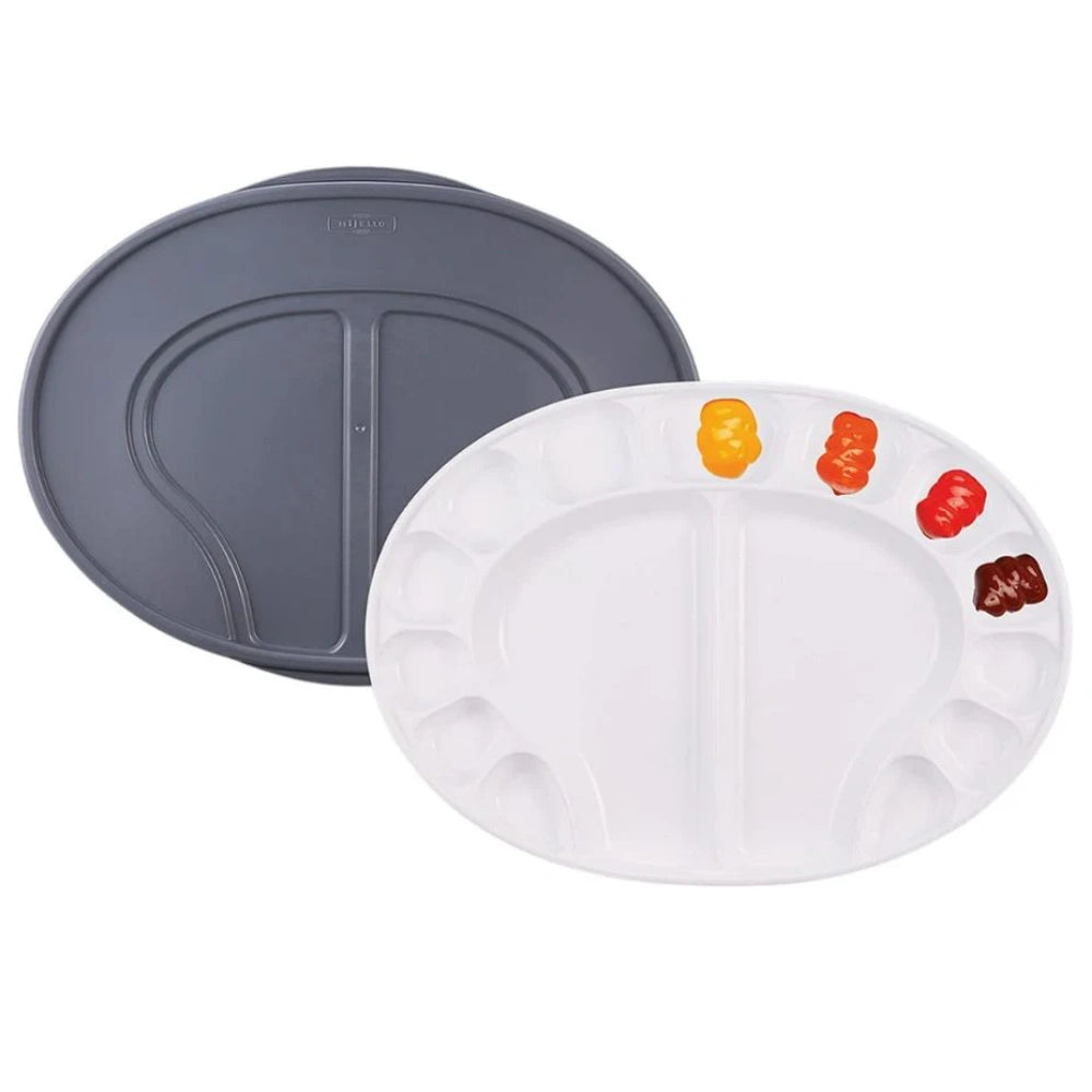 Mijello Airtight Grey Oval Palette 15 Well