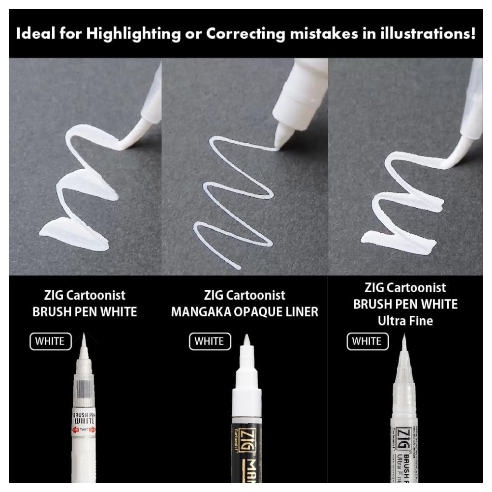 Kuretake ZIG White Pen Set 3pk