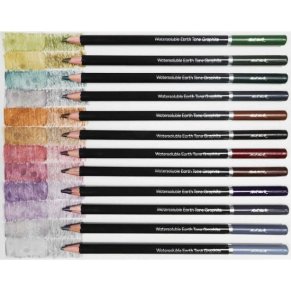 Mont Marte Watersoluble Earth Tones Coloured Graphite Pencils