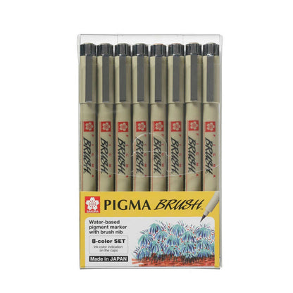 Sakura Pigma Micron Brush Pen Coloured 8pk