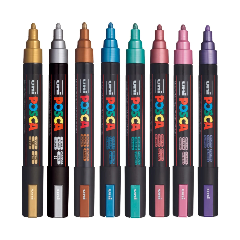 Uni POSCA Marker Pen PC-5M Metallic Set 8pk