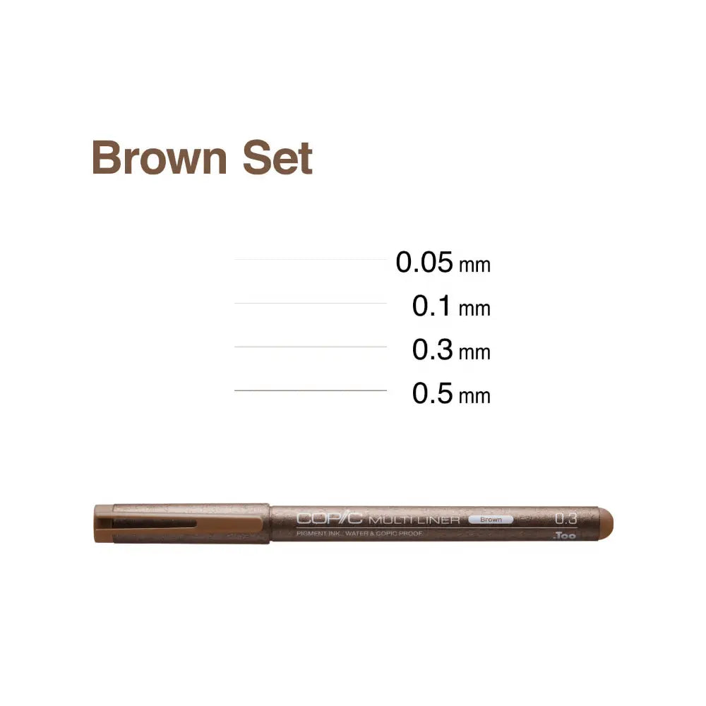Copic Multiliner Set Brown 4pk
