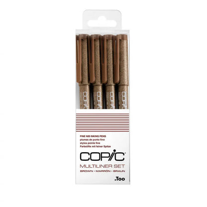 Copic Multiliner Set Brown 4pk