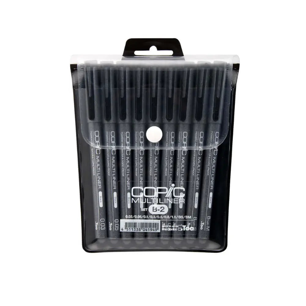 Copic Multiliner Pen Set 9Pk-  Black