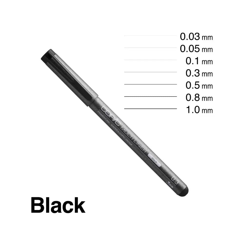 Copic Multiliner Pen Set 7pk-  Black