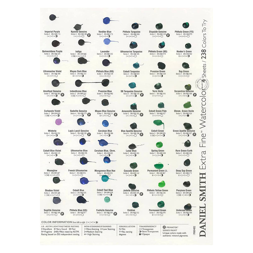 Daniel Smith  Watercolour Dot Card 238 Colours