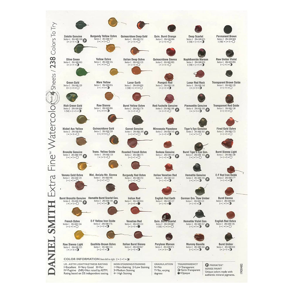 Daniel Smith  Watercolour Dot Card 238 Colours