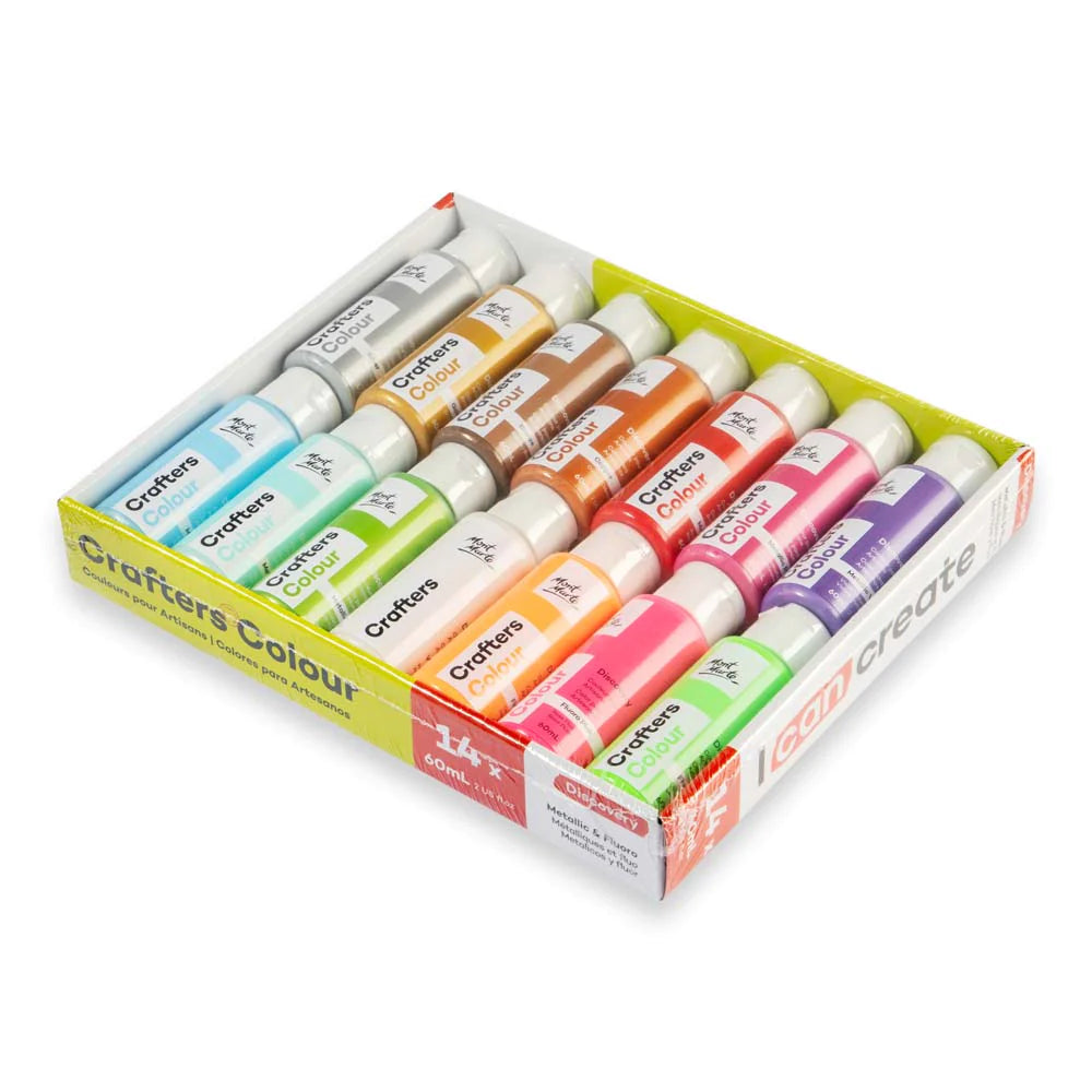 Mont Marte Crafters Paint Set  Fluro 14pk