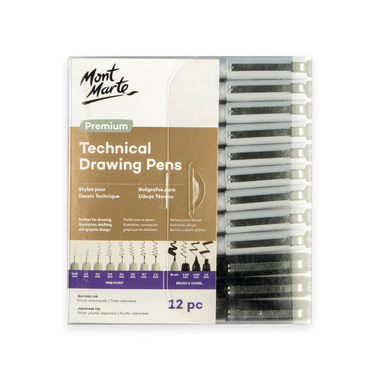 Mont Marte Technical Drawing Pens 12pk
