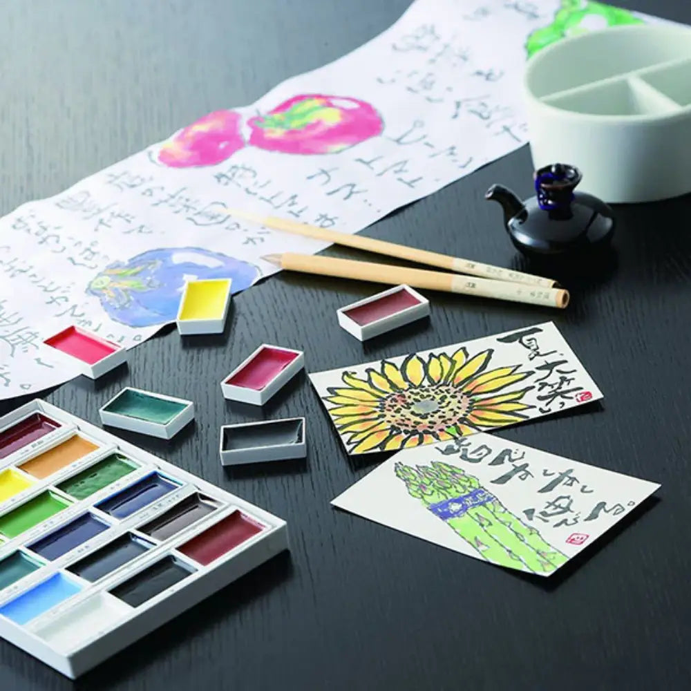 Kuretake Gansai Tambi Watercolour Palette 18 Set