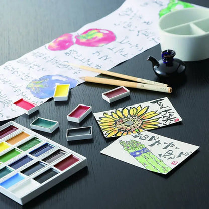 Kuretake Gansai Tambi Watercolour Palette 18 Set