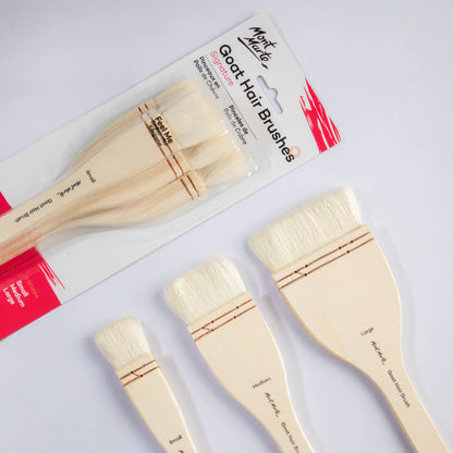 Mont Marte Studio Goat Hair Hake Brush Set 3pce