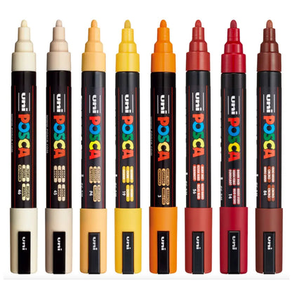 Uni Posca Paint Pen PC-5M 8 Warm Set