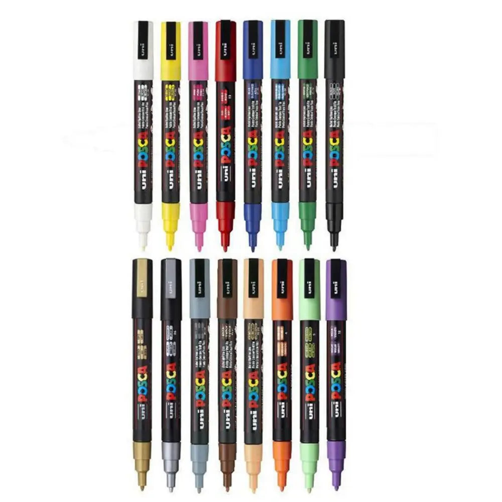 Uni POSCA Marker Pen PC-3M Fine Set of 16 Assorted