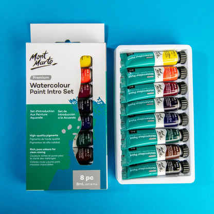 Mont Marte Premium Watercolour Paint Tubes 8pk 