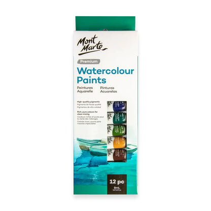 Mont Marte Premium Watercolour Paint Tubes 12pk 