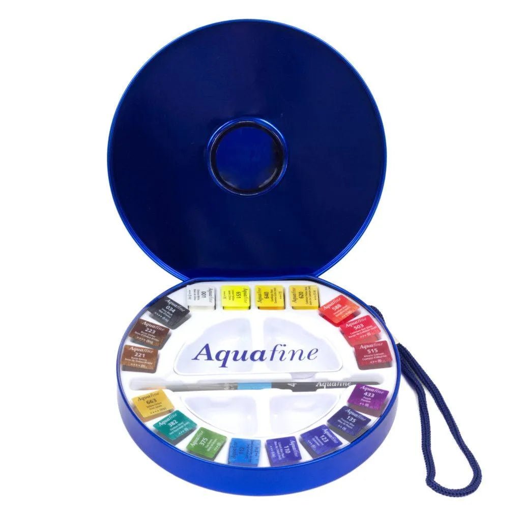 Daler Rowney Aquafine Watercolour 18 Half Pan Travel Tin