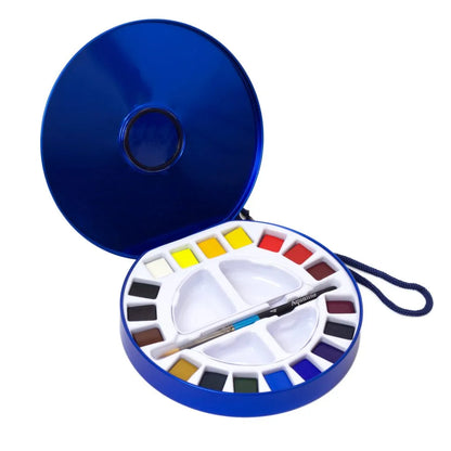 Daler Rowney Aquafine Watercolour 18 Half Pan Travel Tin