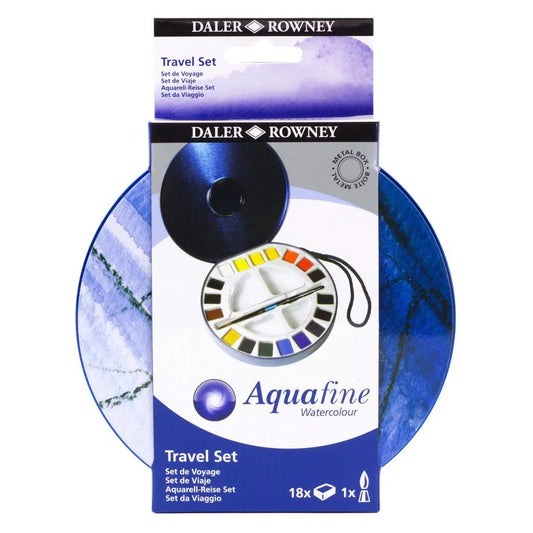 Daler Rowney Aquafine Watercolour 18 Half Pan Travel Tin