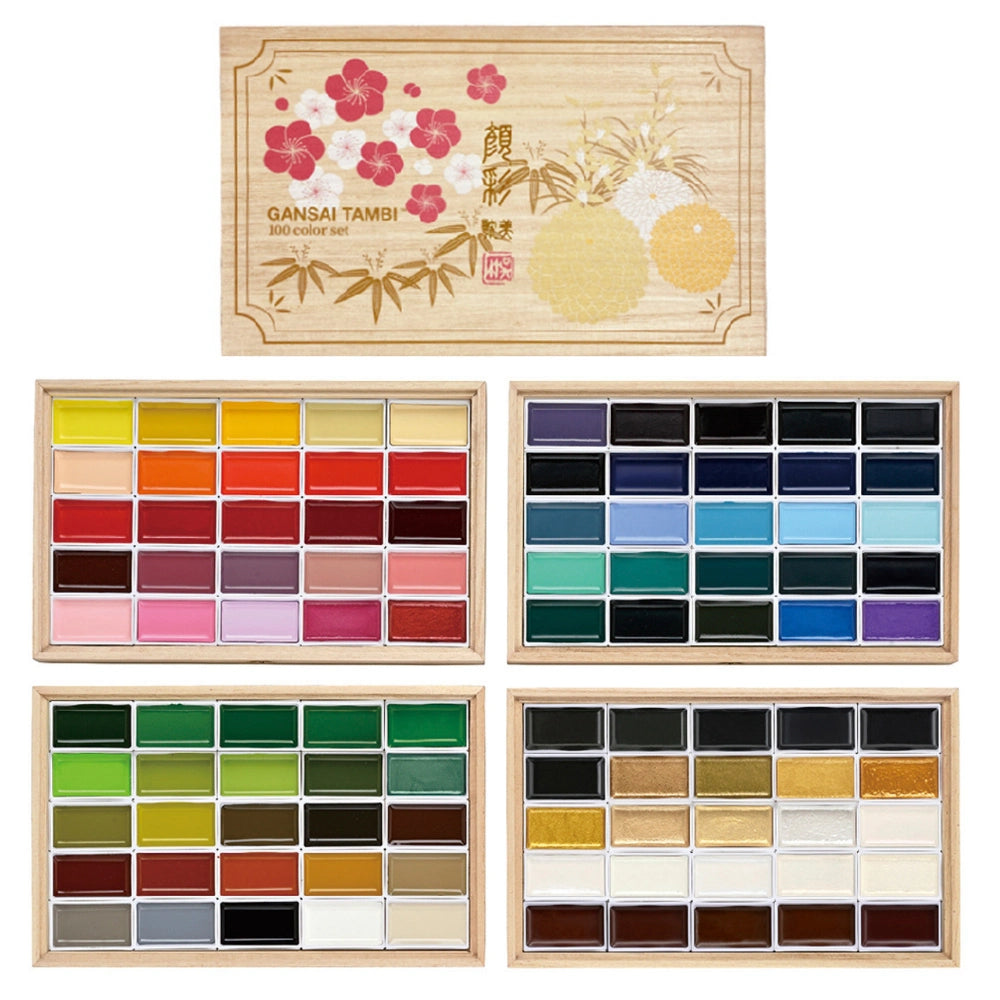Kuretake Gansai Tambi Watercolour Anniversary Wood Box Set