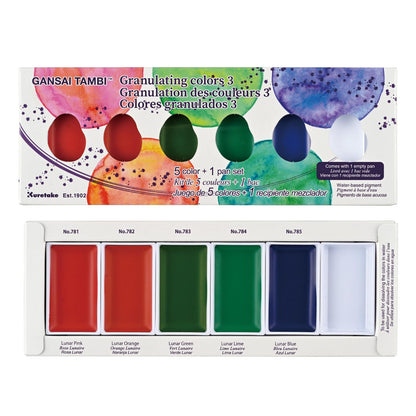 Kuretake Gansai Tambi Watercolour Palette - Granulating 3
