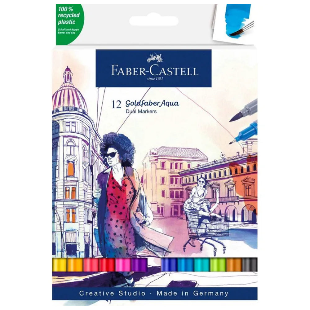 Faber Castell  Goldfaber Aqua Dual Marker - Assorted 12pk