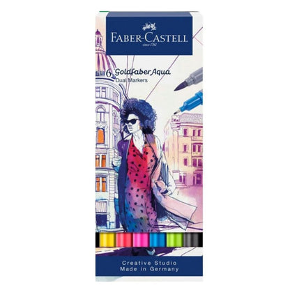 Faber Castell  Goldfaber Aqua Dual Marker - Assorted 6pk