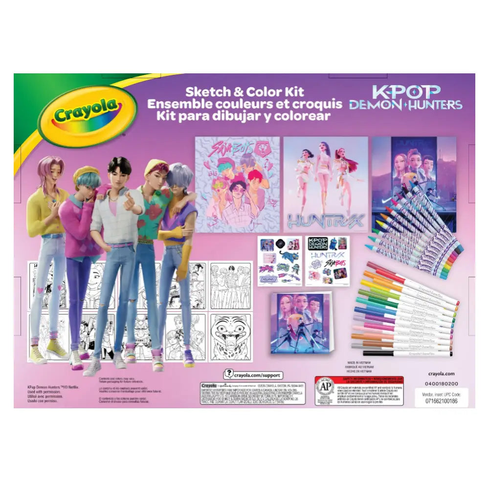 Crayola Sketch & Colour Kit - KPOP Demon Hunters
